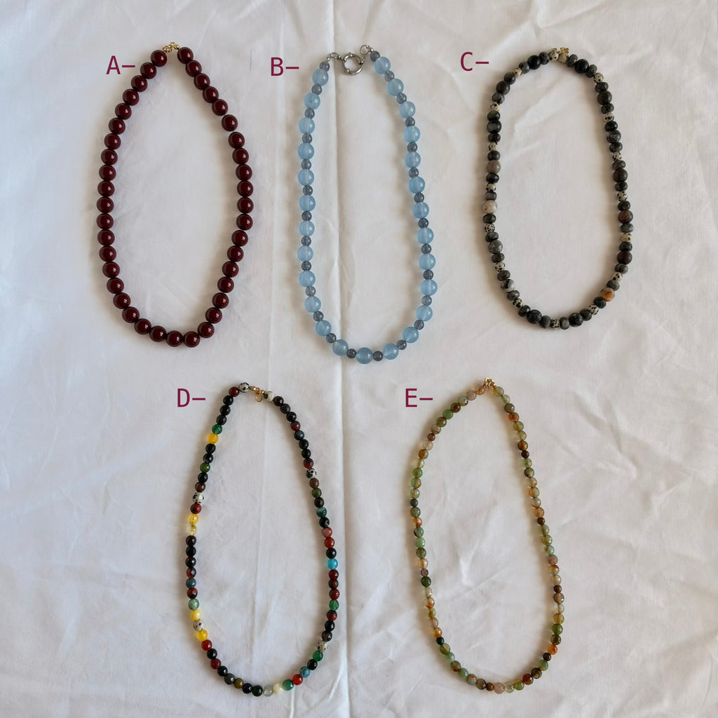Collar cuentas piedra/cristal