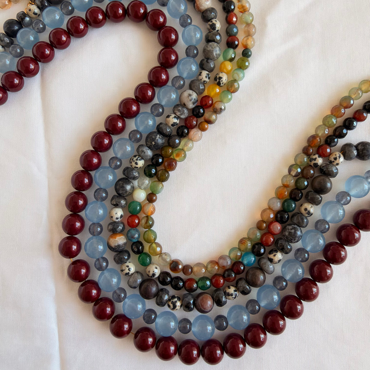 Collar cuentas piedra/cristal