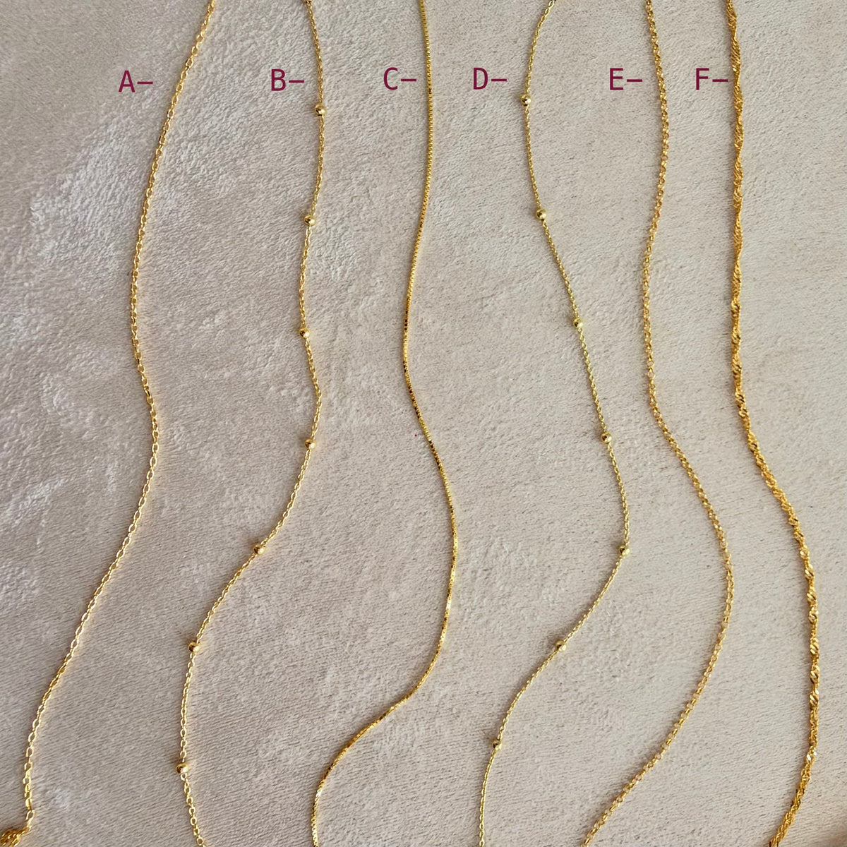 Collar de cadena baño en oro