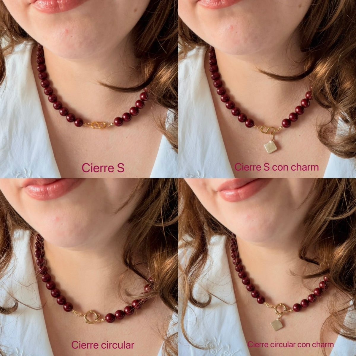 Collar cuentas piedra/cristal