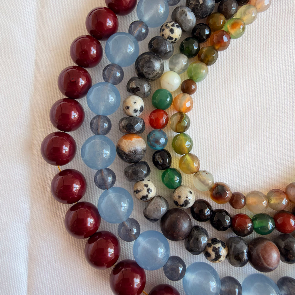Collar cuentas piedra/cristal