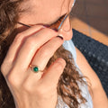 *one of a kind* Anillo Órbita malachita
