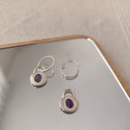 Oval Halo Earrings 